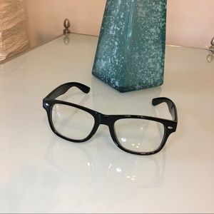 Schoolboy Glasses w/ Clear Lenses & Black Frames